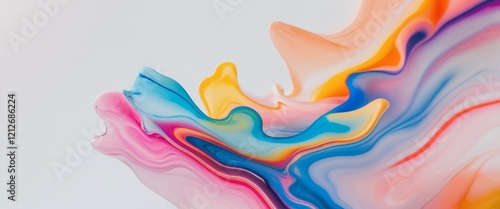 A mesmerizing abstract composition of swirling colorful liquid shapes.