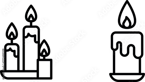 "Candle Icon for Lighting and Ambiance"