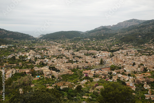 The panorama of Soller from Ses Tres Creus, Mallorca, Spain	 photo