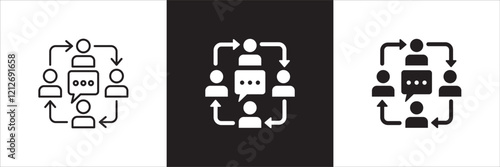 Business conference icon.Project meeting icons. Icon suitable for symbol of online meeting, presentation, business briefing, seminar, plan explanation, presenting, presenter. Vector illustration