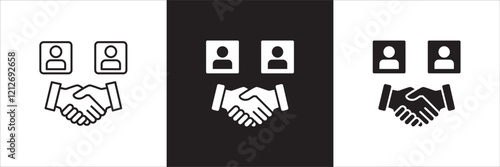 Business conference icon.Project meeting icons. Icon suitable for symbol of online meeting, presentation, business briefing, seminar, plan explanation, presenting, presenter. Vector illustration