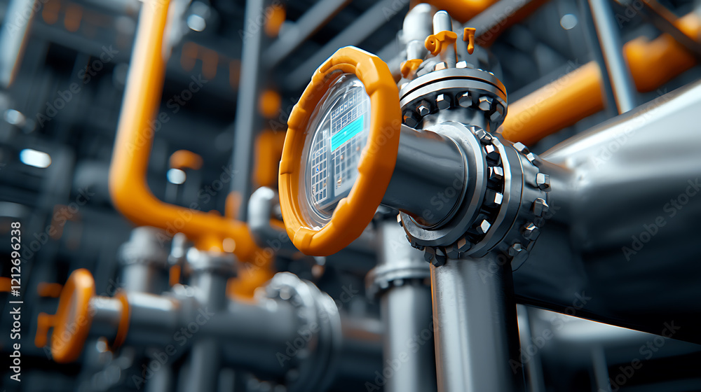 Obraz premium Collaborative industrial engineers analyzing refinery equipment in modern facility environment for enhanced operational efficiency