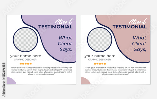 Modern clean clients testimonial or client feedback review design with organic shape