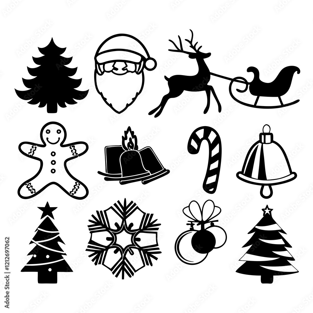 christmas icons set christmas icons set