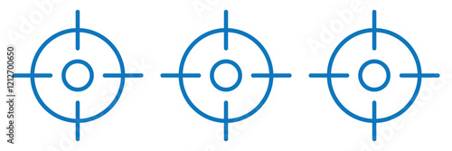 Gun target icon in black and blue