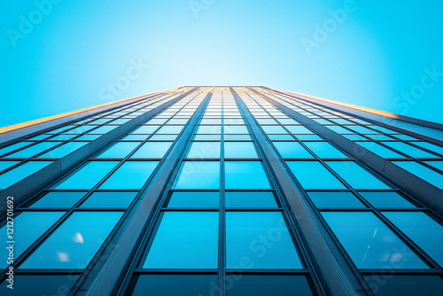 Low-Angle View of Modern Glass Facade