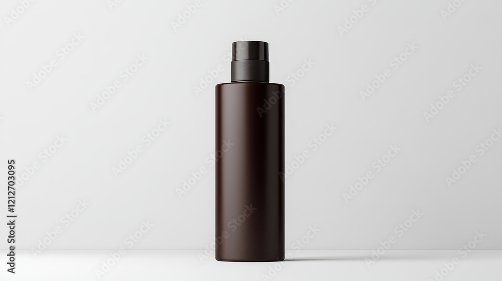 3d mockup Brown Bottle with Sleek Black Cap Showcasing Minimalist Design and Contemporary Aesthetic Appeal 3d mockup Brown Bottle with Sleek Black Cap Showcasing Minimalist Design and Contemporary Aesthetic Appeal