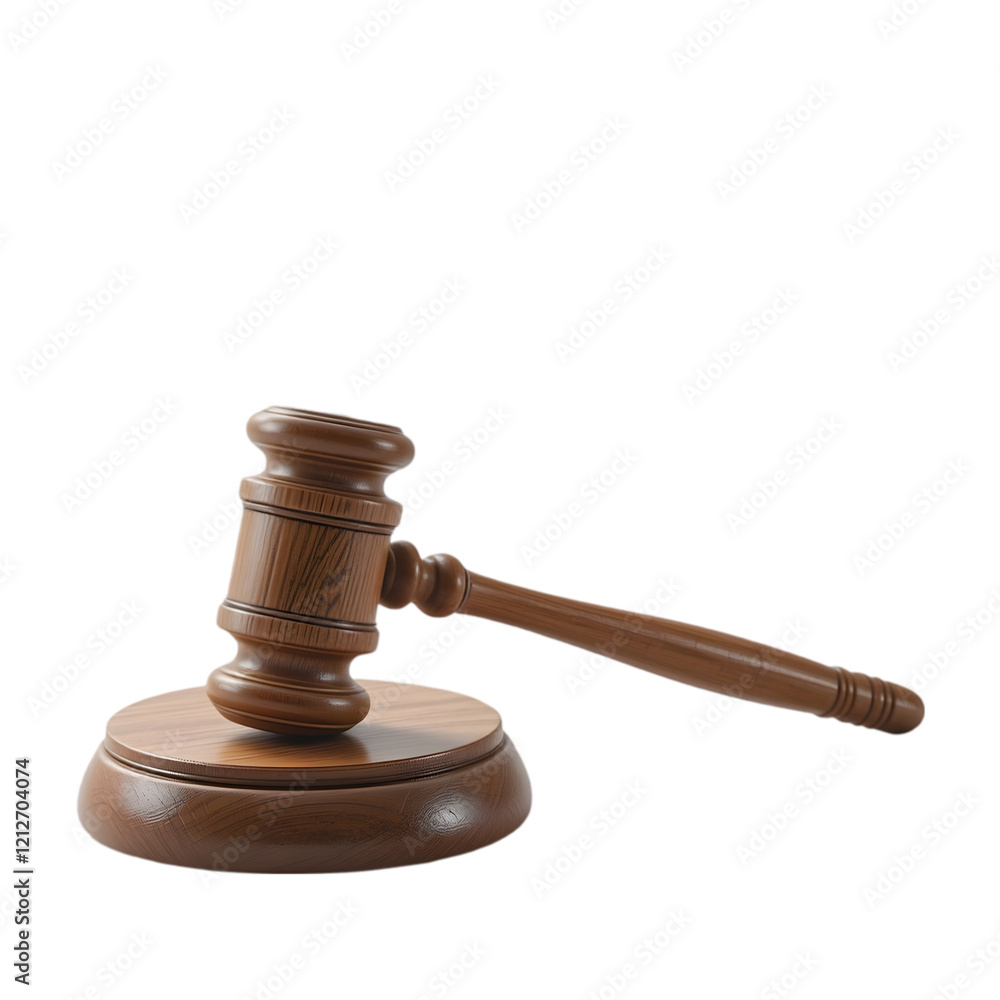 Wooden gavel on a transparent background Wooden gavel on a transparent background