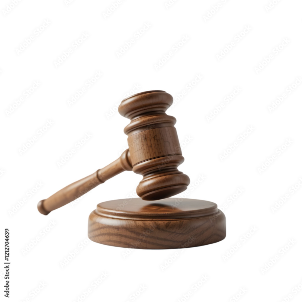 Wooden gavel on a transparent background Wooden gavel on a transparent background