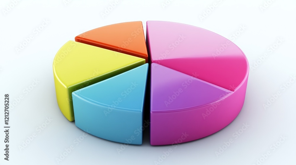 Obraz premium Colorful Three Dimensional Pie Chart Data Representation