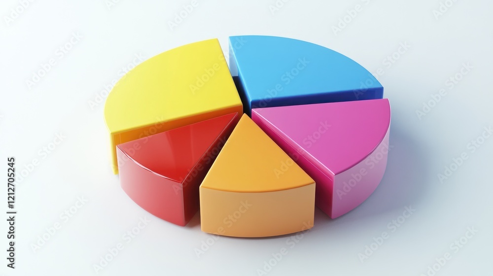 Colorful Three Dimensional Pie Chart Data Representation Colorful Three Dimensional Pie Chart Data Representation