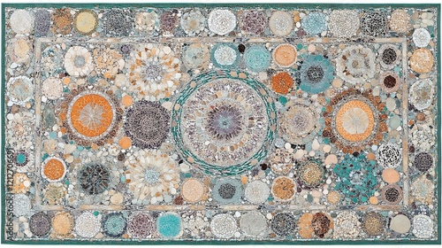 Wallpaper Mural Abstract mosaic artwork featuring circular and floral patterns Torontodigital.ca