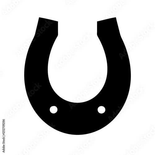 Solid black horseshoe icon, perfect for luck and good fortune.