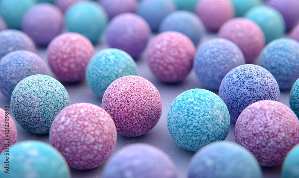 Pastel spheres texture background, closeup view Pastel spheres texture background, closeup view
