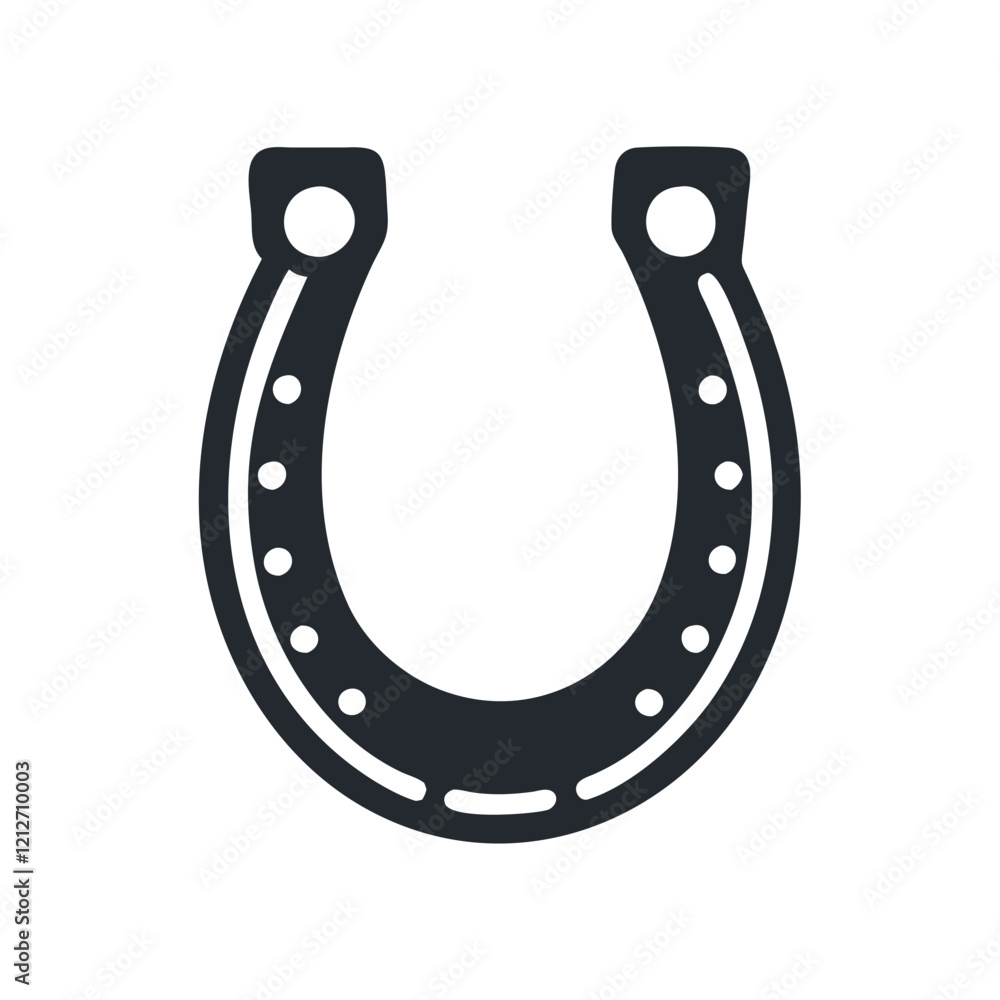Solid black horseshoe icon, perfect for luck and good fortune. Solid black horseshoe icon, perfect for luck and good fortune.