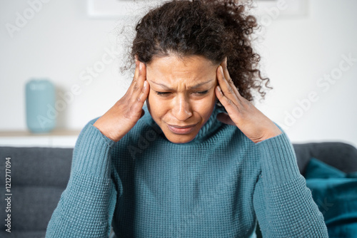 One black woman trying to focusing and concentrate