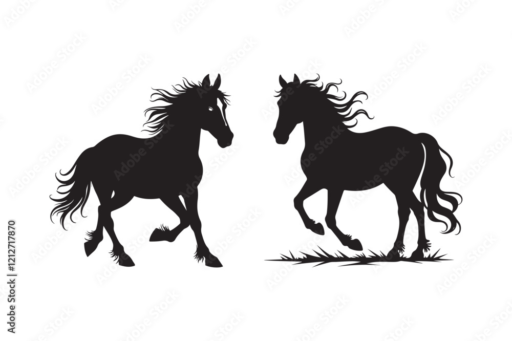 Stylish Horse Silhouette Clipart for Creative Design and Apparel Stylish Horse Silhouette Clipart for Creative Design and Apparel