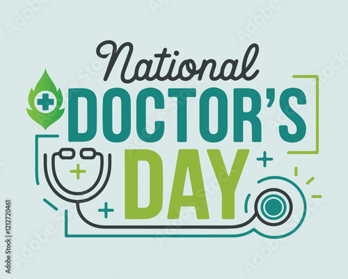 National Doctors' Day is a day celebrated to appreciate and recognize the contributions of physicians to individual lives and communities. Vector illustration.