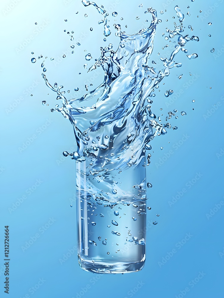 Refreshing Water Splash and Droplet Dynamics in Glass Cup Refreshing Water Splash and Droplet Dynamics in Glass Cup