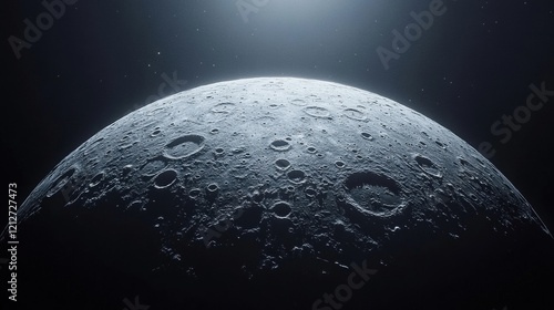 Capturing the Abstract Universe Photography of the Moon Surface Celestial Body High-Detail Imagery Cosmic Environment Aerial View photo