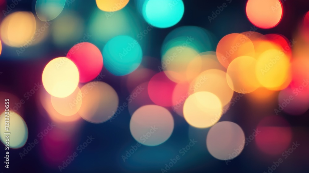 Obraz premium Colorful Bokeh Lights Creating a Dreamy Abstract Background with Soft Focus and Vibrant Tones