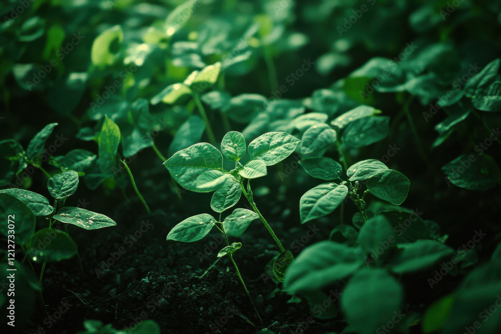 Lush green seedlings rise towards sunlight in a vibrant garden of life and growth Lush green seedlings rise towards sunlight in a vibrant garden of life and growth