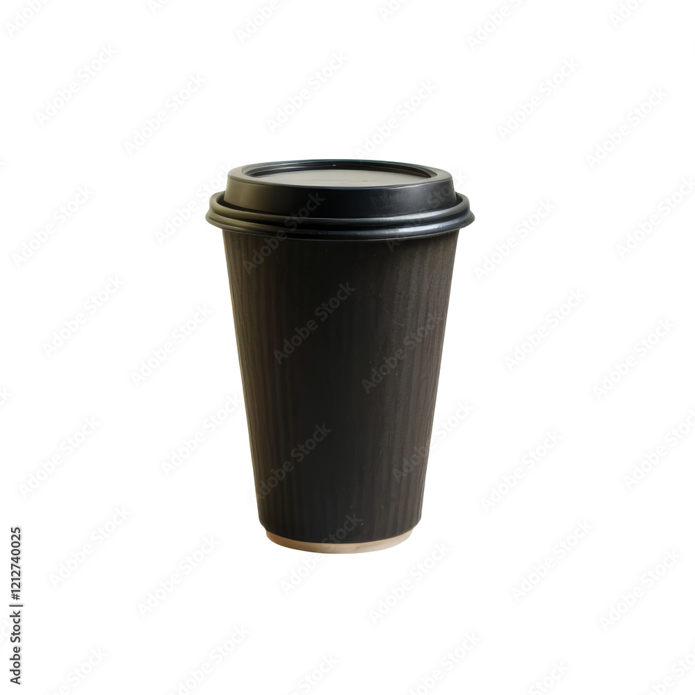 A Sleek Black Coffee Cup: A stylish black coffee cup with a matching lid, perfect for enjoying a warm beverage on the go, embodies modern convenience and a touch of elegance. A Sleek Black Coffee Cup: A stylish black coffee cup with a matching lid, perfect for enjoying a warm beverage on the go, embodies modern convenience and a touch of elegance.