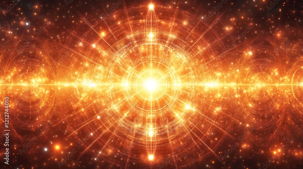 Abstract Cosmic Energy Orb Radiating Light and Power Abstract Cosmic Energy Orb Radiating Light and Power