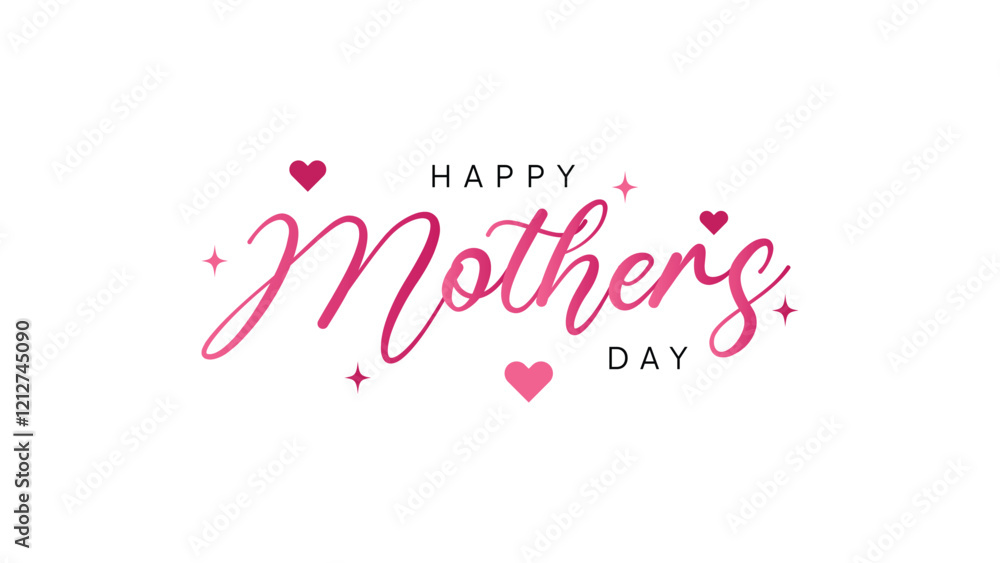 Happy Mother's Day Pink Text Sign Design Happy Mother's Day Pink Text Sign Design