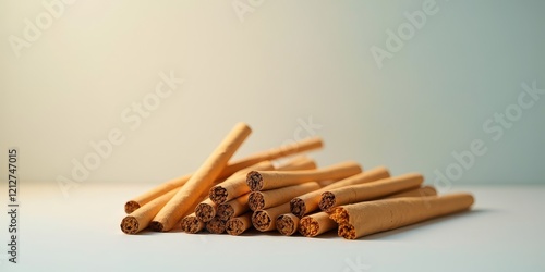 A rolled tobacco product with a brown paper wrapper photo