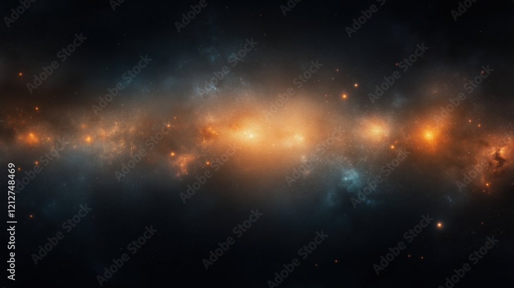 Obraz premium A black and orange galaxy with many stars