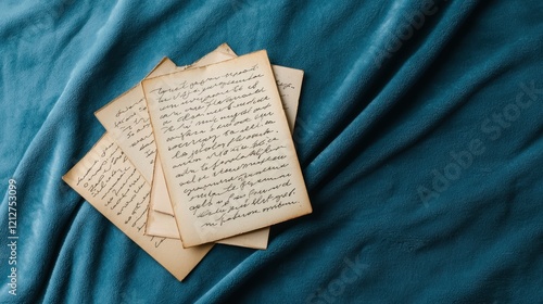 Historic letters preserved on vintage paper cozy setting artistic photography warm tones close-up view heritage documentation photo