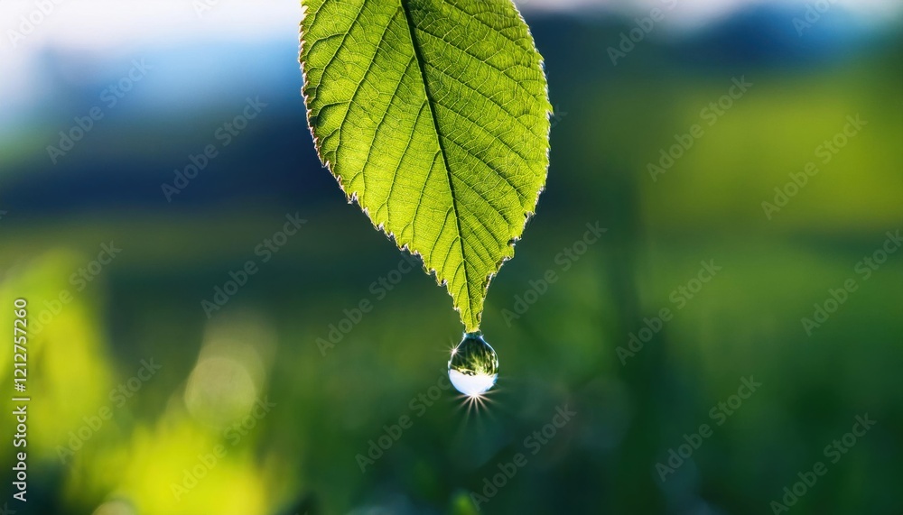 Φωτογραφία Water droplets hang from fresh green leaves, capturing the essence of springtime beauty and renewal