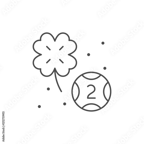 Lottery ball and clover line icon