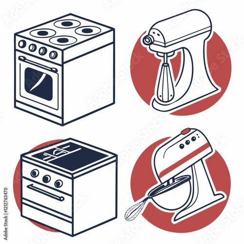 set of household appliances