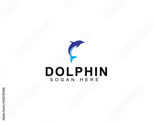 Dolphin Logo Design. Dolphins jump on the waves of the sea or beach with a creative idea.