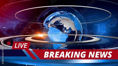 Blue and Red Minimalist Breaking News Intro 4k