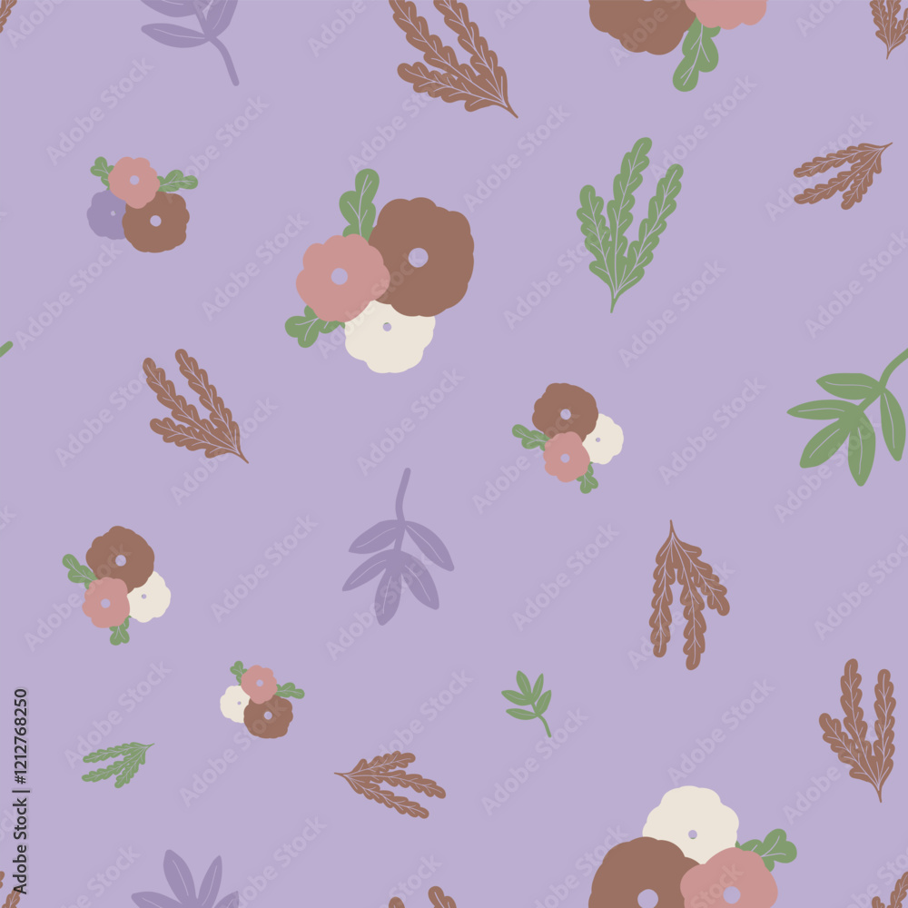Vector simple floral seamless pattern in mocha mouse colors. Simple Abstract style repeat pattern for graphic design projects, wallpaper, textile. Vector simple floral seamless pattern in mocha mouse colors. Simple Abstract style repeat pattern for graphic design projects, wallpaper, textile.