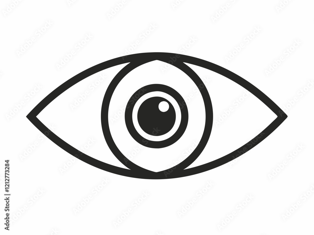 Minimalist Eye Icon Black White Illustration Simple Geometric Shapes Minimalist Eye Icon Black White Illustration Simple Geometric Shapes