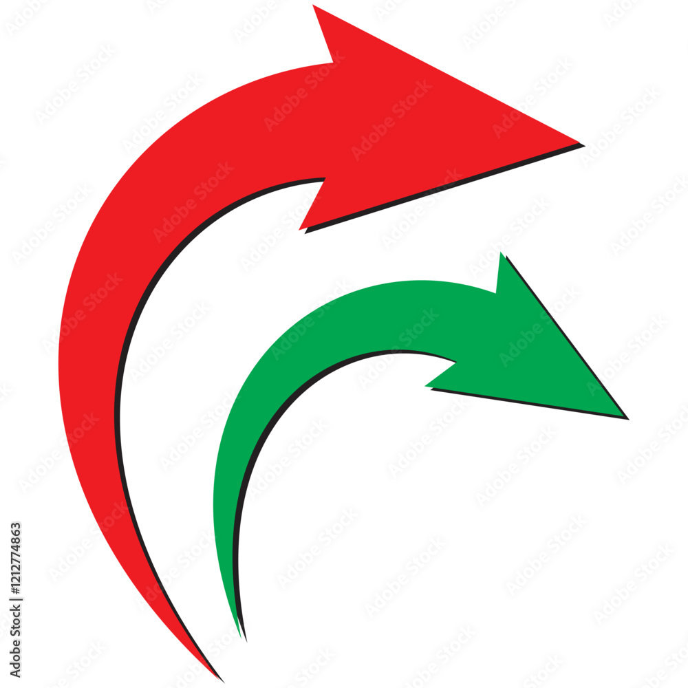 Curved arrow icon vector. Arrow pointer icon sign symbol in trendy flat style. Arrow vector icon illustration isolated on white and black background. Curved arrow icon vector. Arrow pointer icon sign symbol in trendy flat style. Arrow vector icon illustration isolated on white and black background.