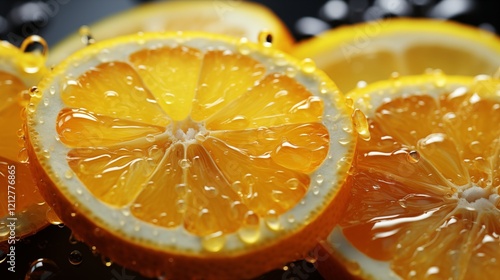 Fresh citrus fruits with orange, lemon, and grapefruit slices, isolated on white, showcasing their juicy, ripe, and healthy appeal photo