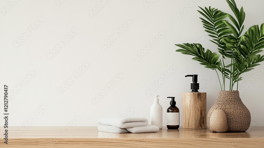 A single handmade product display styled on a sleek wooden countertop. picture A single handmade product display styled on a sleek wooden countertop. picture