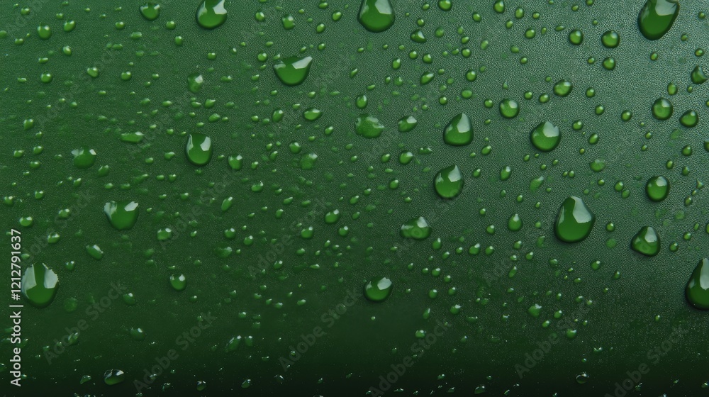 Bright greenery with large raindrops creating a fresh natural background, ideal for text or graphic overlays Bright greenery with large raindrops creating a fresh natural background, ideal for text or graphic overlays