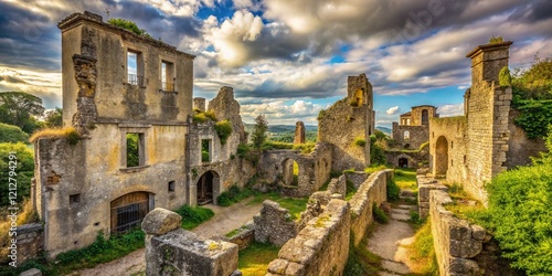 Ancient Monterano Ruins near Rome - Documentary Photography AI Art photo