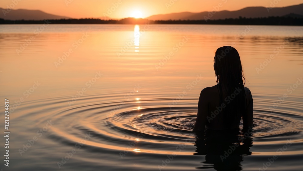 Tranquil sunset reflection Tranquil sunset reflection