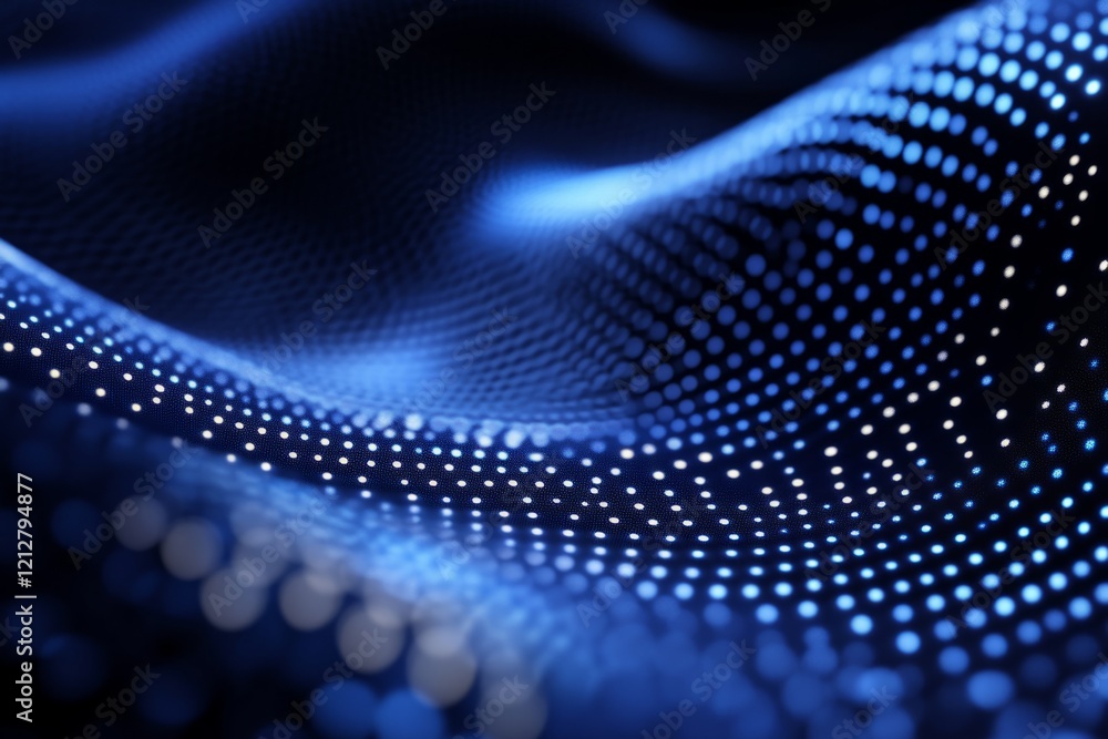 Abstract blue digital particles wave flowing in cyberspace, big data visualization, 3d rendering Abstract blue digital particles wave flowing in cyberspace, big data visualization, 3d rendering