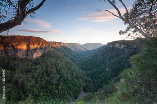 Richardson lookout, Yarrunga creek Valley NSW Australia at sunset. photo