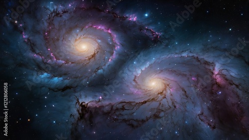 Night Sky with Stars, Nebula, and Galaxy – Cosmic Universe Background
