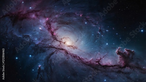 Night Sky with Stars, Nebula, and Galaxy – Cosmic Universe Background