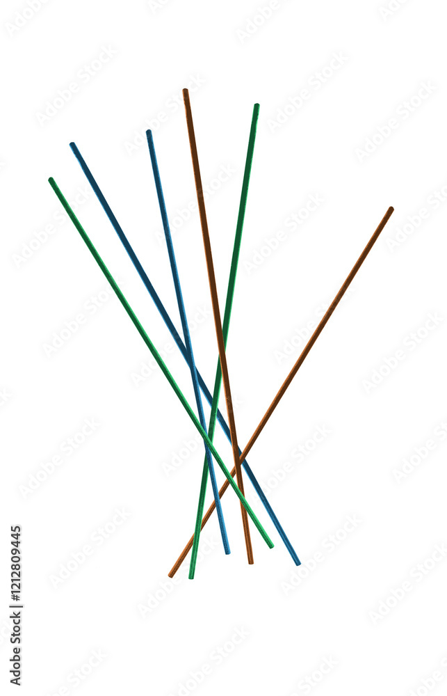 Colorful beautiful game sticks - Bierki. Pick Up Sticks. On isolated transparent background. Colorful beautiful game sticks - Bierki. Pick Up Sticks. On isolated transparent background.